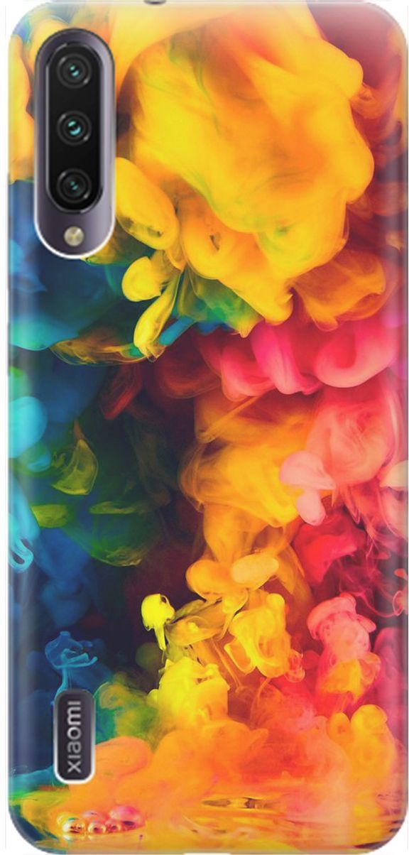 

Чехол на Xiaomi Mi A3 "Красочное буйство", Желтый;розовый, 1598