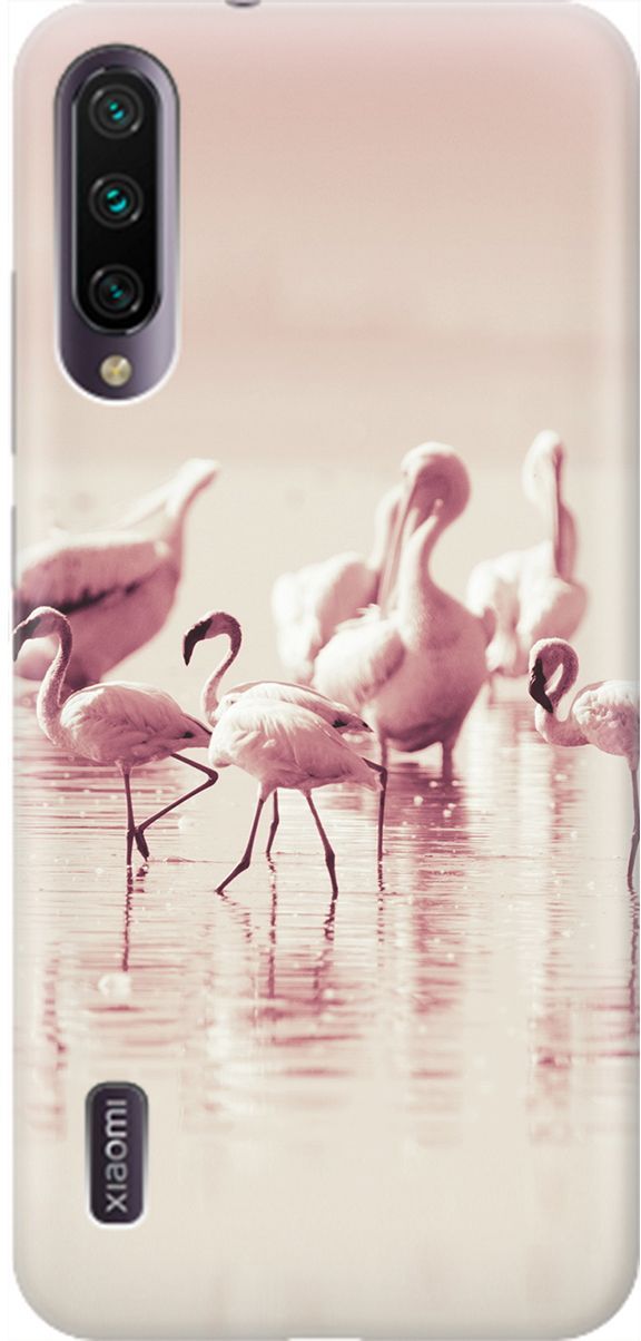 

Чехол на Xiaomi Mi A3 "Розовые фламинго", Белый;розовый, 2034