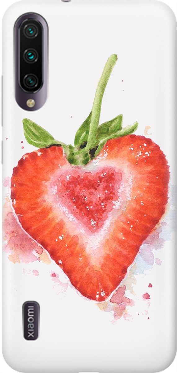 

Чехол на Xiaomi Mi A3 "Акварельная клубничка", Белый;красный, 2034