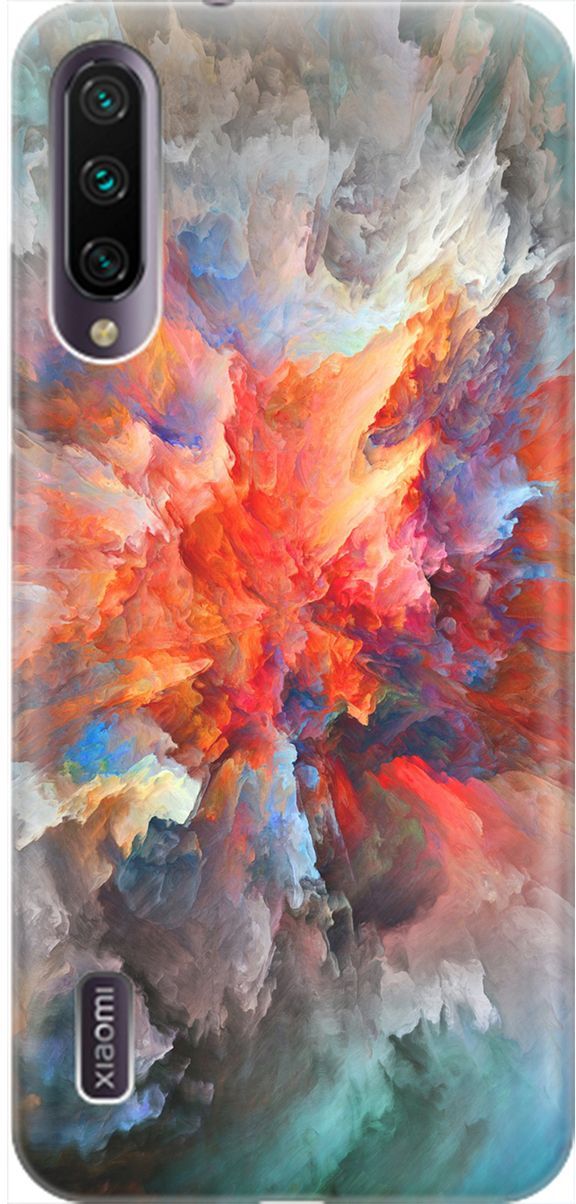 

Силиконовый чехол на Xiaomi Mi A3 "Взрыв цвета", Оранжевый;серый, 2034