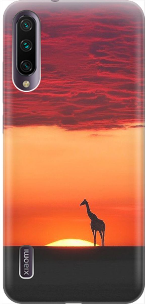 

Чехол на Xiaomi Mi A3 "Закатный жираф", Оранжевый;розовый, 2034