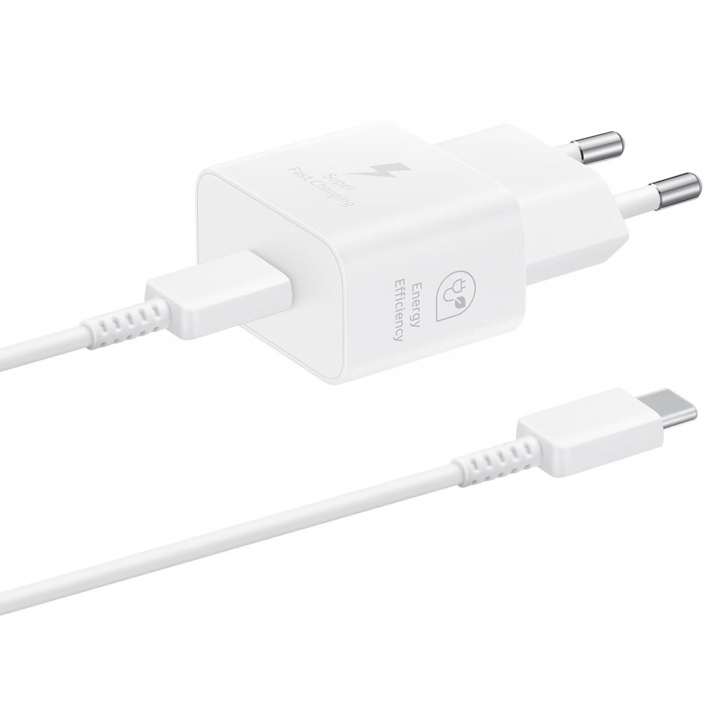 

Сетевое зарядное устройство Samsung EP-T2510XWEG 25Вт Type-C, с кабелем, белый
