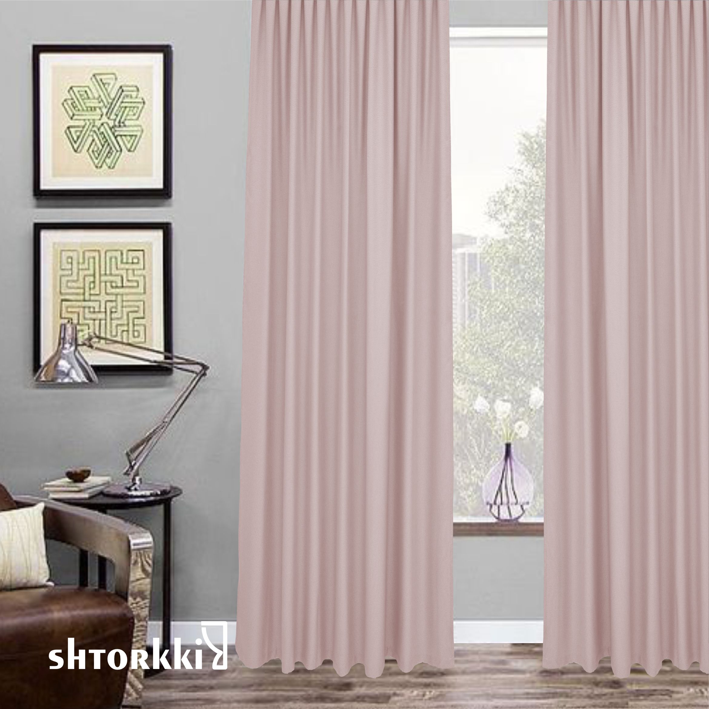 

Шторы shtorkki интерьерные рогожка Pink 150х256 см, IR-11