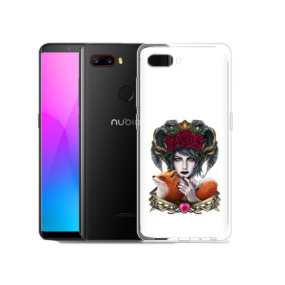 Чехол MyPads Tocco для ZTE Nubia Z18 девушка с лисой (PT115657.463.314)