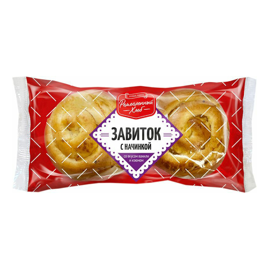 

Завиток Ремесленный хлеб со вкусом ванили и изюма 120 г