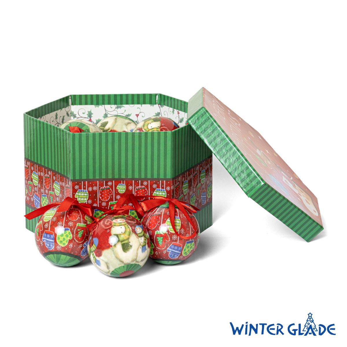 Шар на ель Winter Glade Папье-маше 7514G219 14 шт. разноцветный