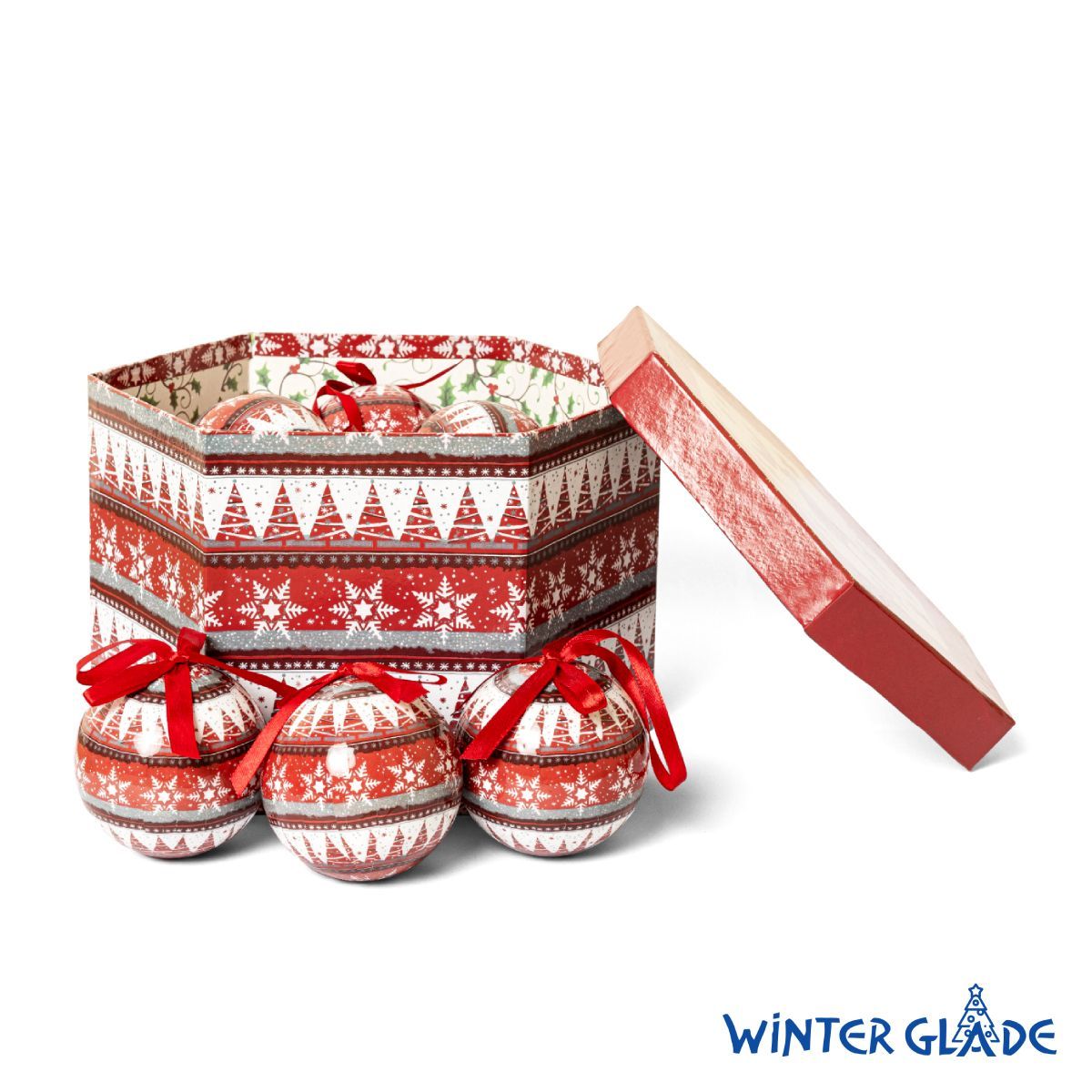 Шар на ель Winter Glade Папье-маше 7514G227 14 шт. разноцветный