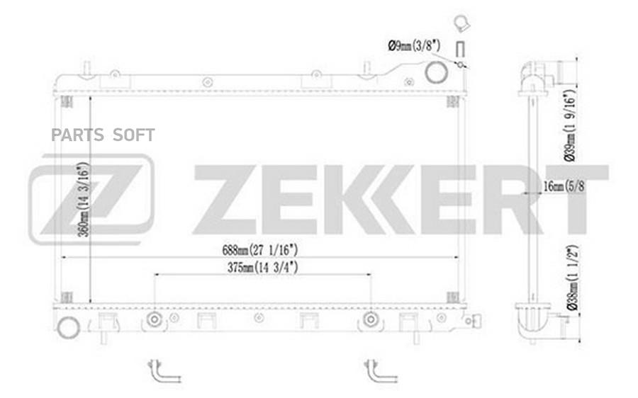 

ZEKKERT Радиатор охлаждения ZEKKERT mk1178