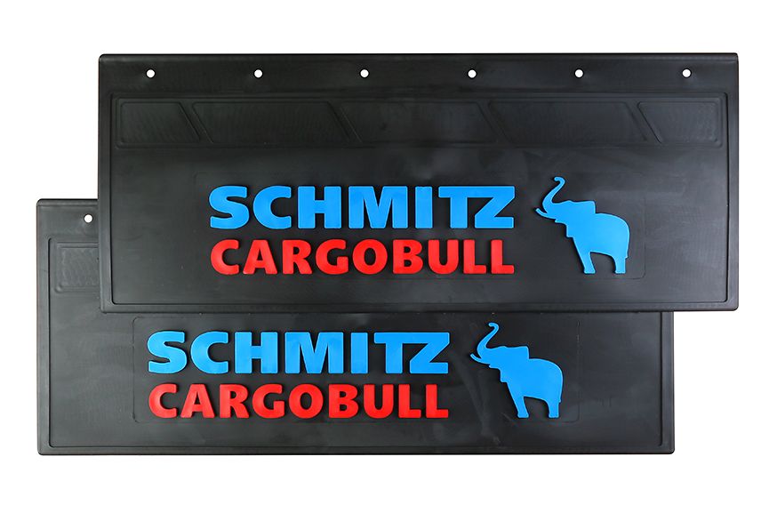 

Комплект брызговиков SCHMITZ CARGOBULL (черная резина) 670*270 ( Красно-Синий)
