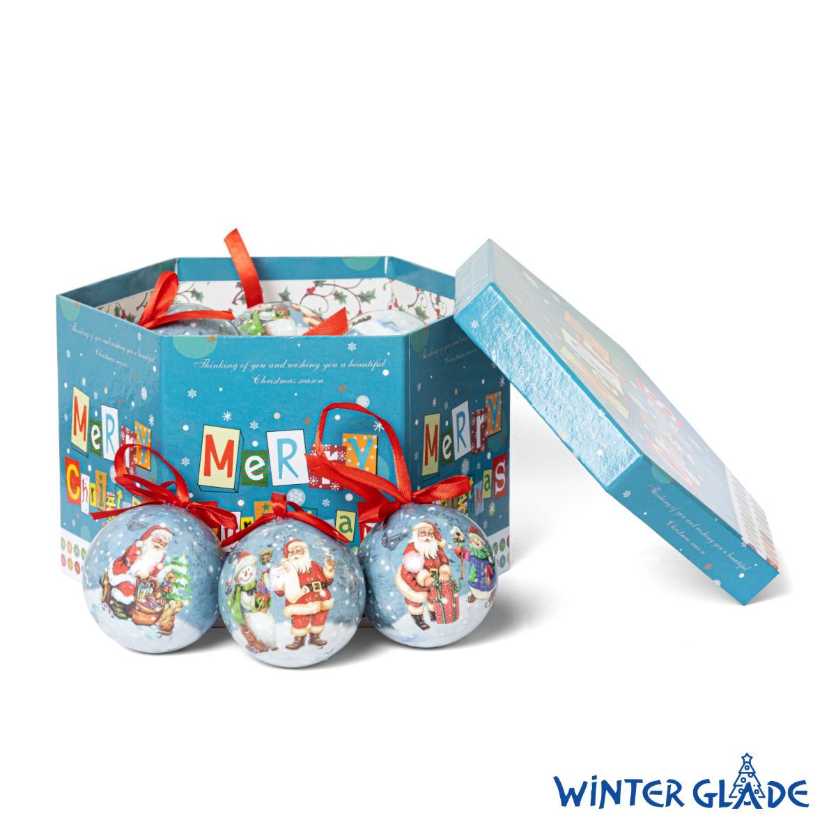 Шар на ель Winter Glade Папье-маше 7514G238 14 шт. разноцветный