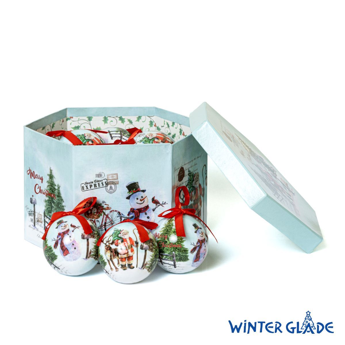 Шар на ель Winter Glade Папье-маше 7514G273 14 шт. разноцветный