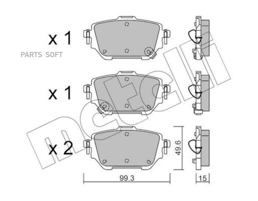 

Тормозные колодки METELLI дисковые 2212360