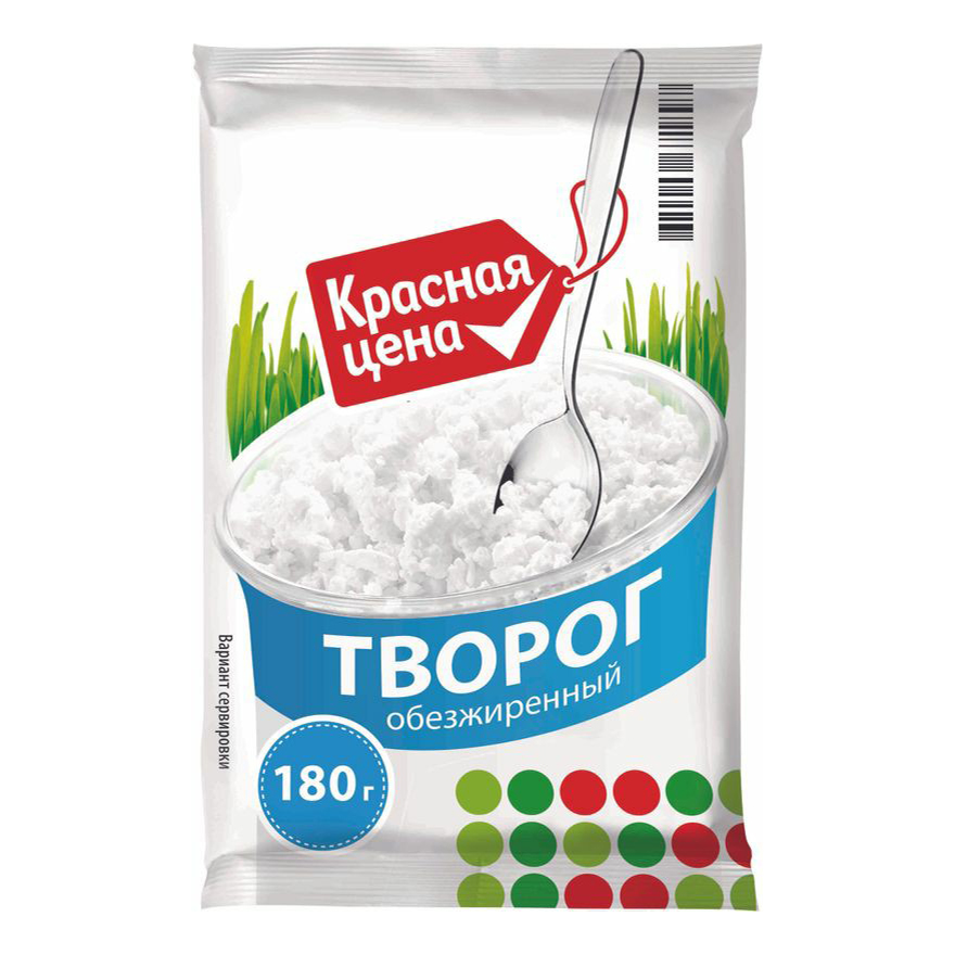 

Творог пластовой Красная цена обезжиренный 180 г