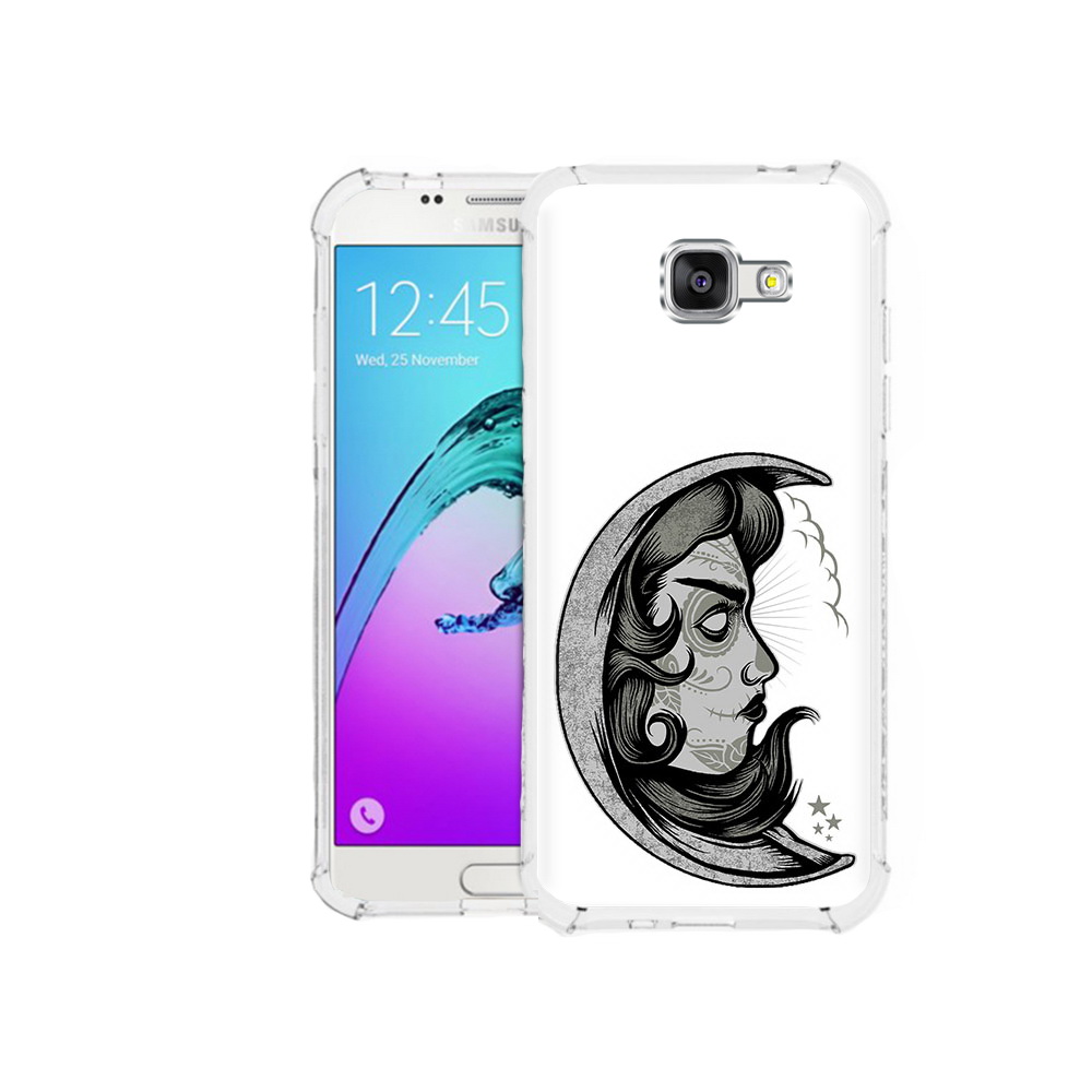

Чехол MyPads Tocco для Samsung Galaxy A5 (2016) черно белая луна с лицом (PT25252.581.680), Прозрачный, Tocco