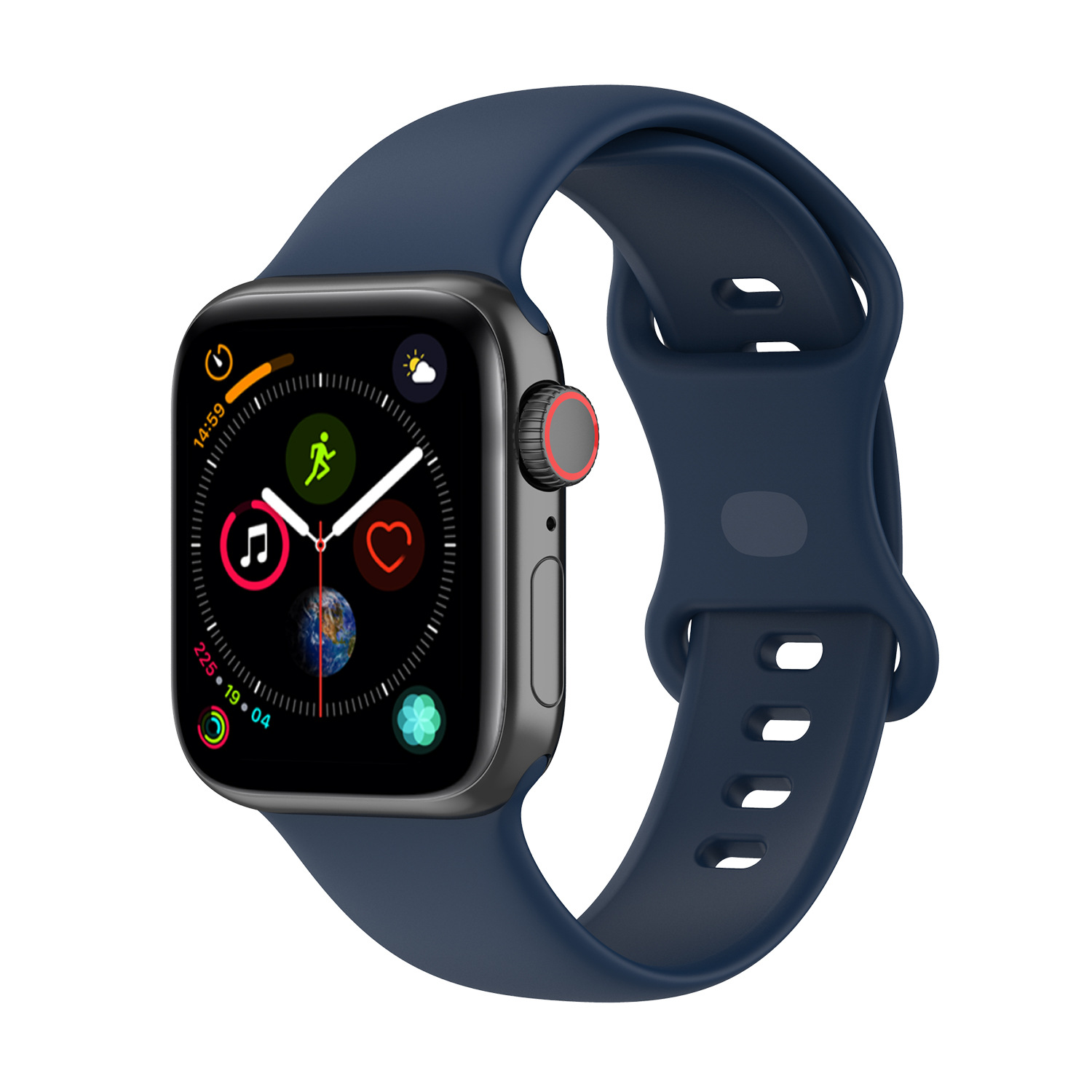 

Силиконовый ремешок для Apple Watch 1-9 / SE / ULTRA (42/44/45/49 мм), ночной синий, L, Watch 1-9 / SE / ULTRA (42/44/45/49 мм), размер L