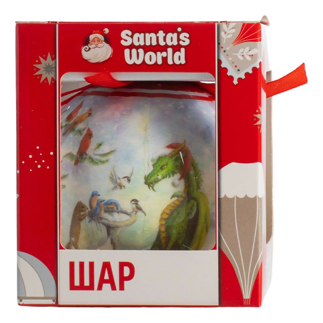 

Елочный шар Santa's World Дракон с елками 7,5 см, Разноцветный