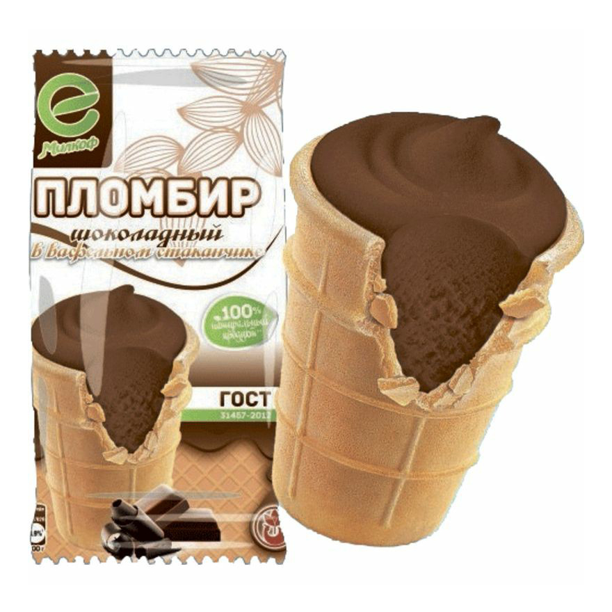 

Мороженое пломбир Милкоф шоколадный в вафельном стаканчике 70 г