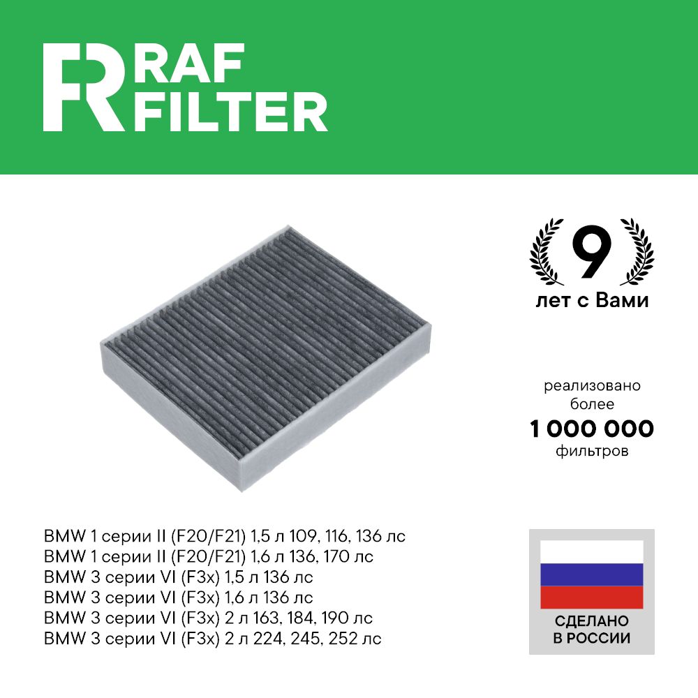 

Фильтр салона RAF Filter RSTC002BMY BMW 3 F3x series 4, 1 F20/F21 series 2