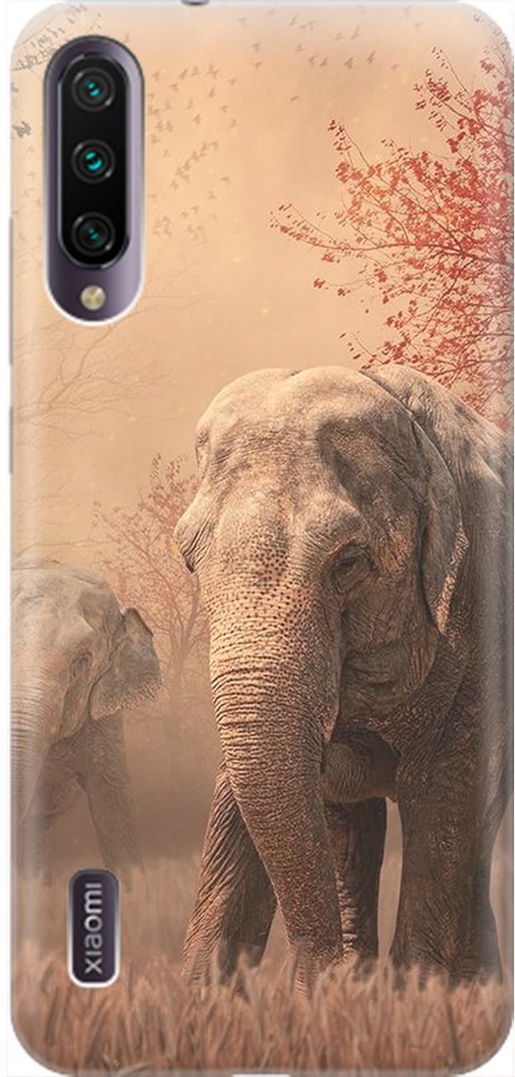

Чехол на Xiaomi Mi A3 "Закатный песочный слон", Коричневый;черный, 2034