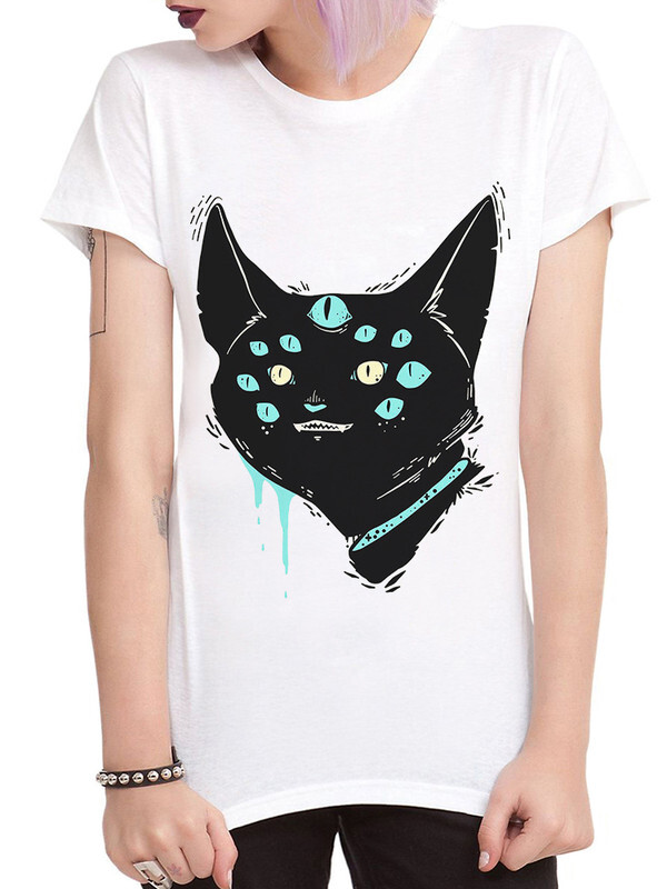 

Футболка женская Dream Shirts Демонический Кот белая L, Белый, Демонический Кот