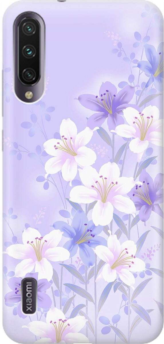 

Чехол на Xiaomi Mi A3 "Лилии на фиолетовом", Белый;фиолетовый, 1598