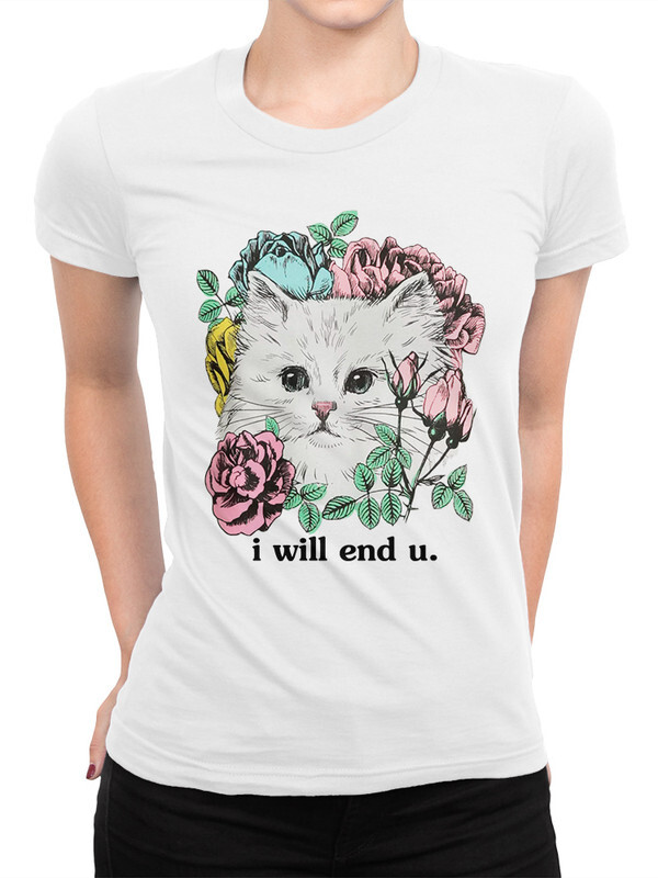 фото Футболка женская dream shirts i will end you белая 3xl