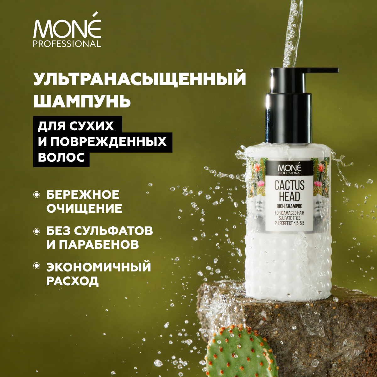 Шампунь Mone Professional для сухих волос cactus head rich 1290₽