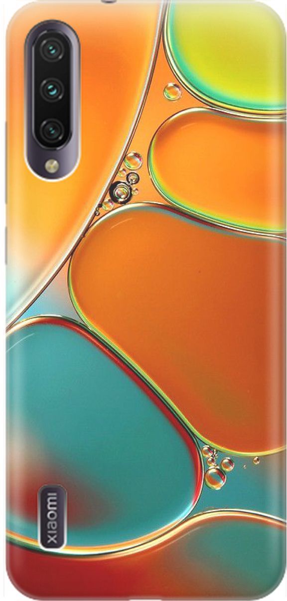 

Чехол на Xiaomi Mi A3 "Разноцветные пузырьки", Голубой;оранжевый, 1598