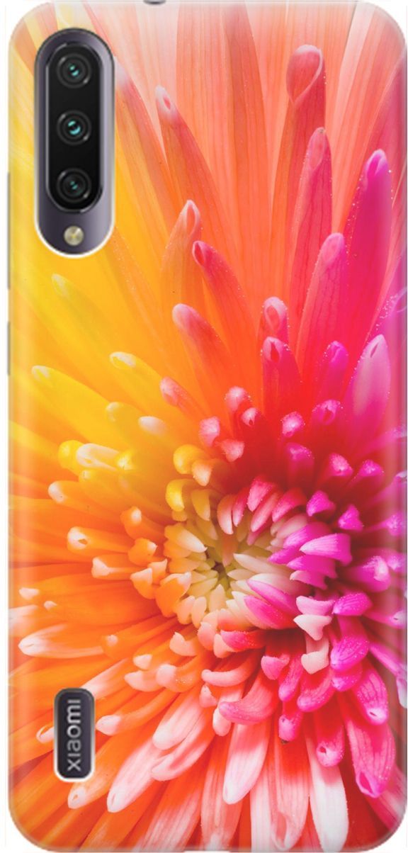 

Чехол на Xiaomi Mi A3 "Розовая хризантема", Оранжевый;розовый, 1598
