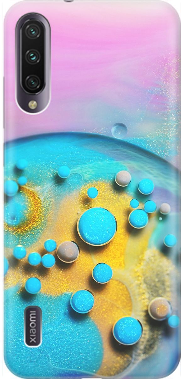 

Силиконовый чехол на Xiaomi Mi A3 "Цветные капли", Голубой;оранжевый, 1598