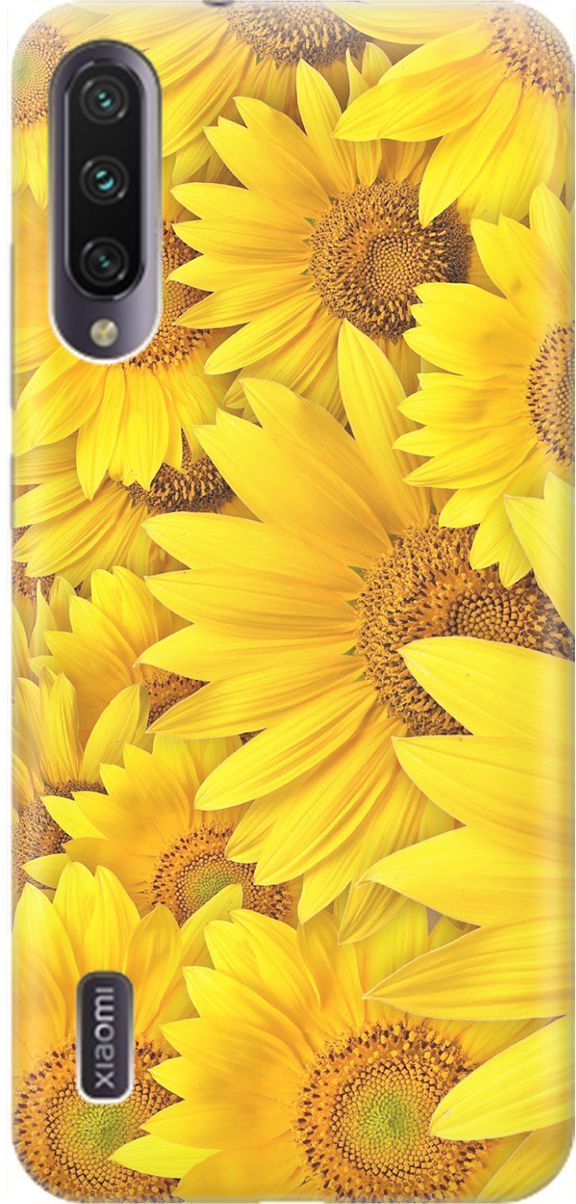 

Чехол на Xiaomi Mi A3 "Море подсолнухов", Желтый;коричневый, 1598