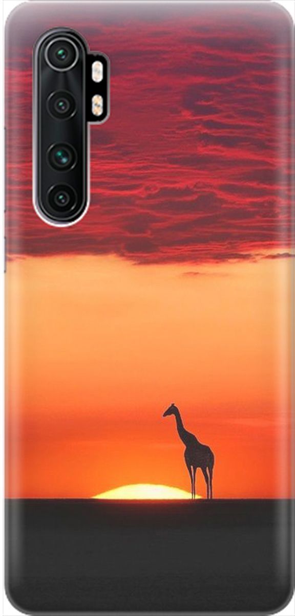 

Чехол на Xiaomi Mi Note 10 Lite "Закатный жираф", Оранжевый;розовый, 2036