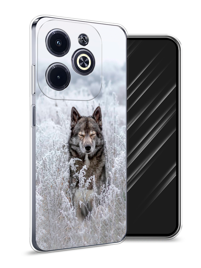 

Чехол Awog на Infinix Hot 40i "Волк в поле", Белый;черный, 3105450-1