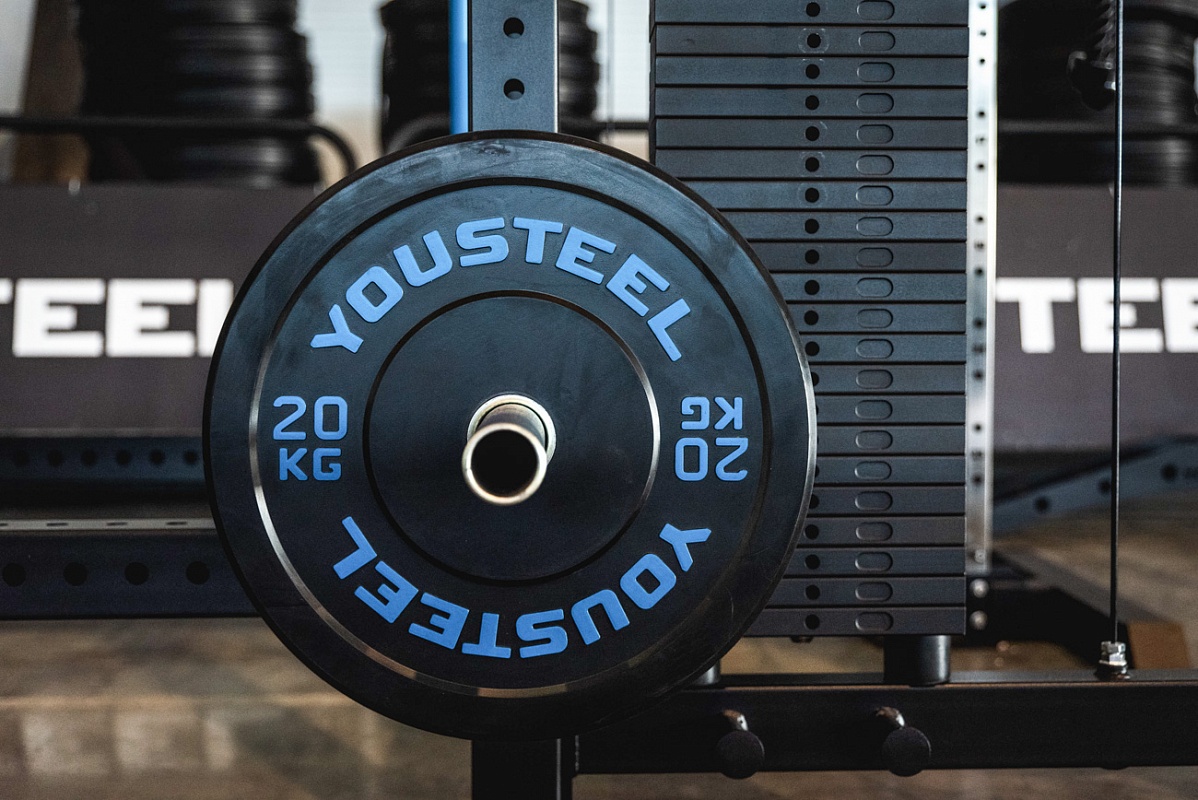 

Диски для штанги каучуковые бамперные Yousteel черные 20 кг