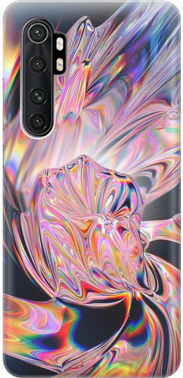 

Чехол на Xiaomi Mi Note 10 Lite "Стеклянная абстракция", Розовый;черный, 1600