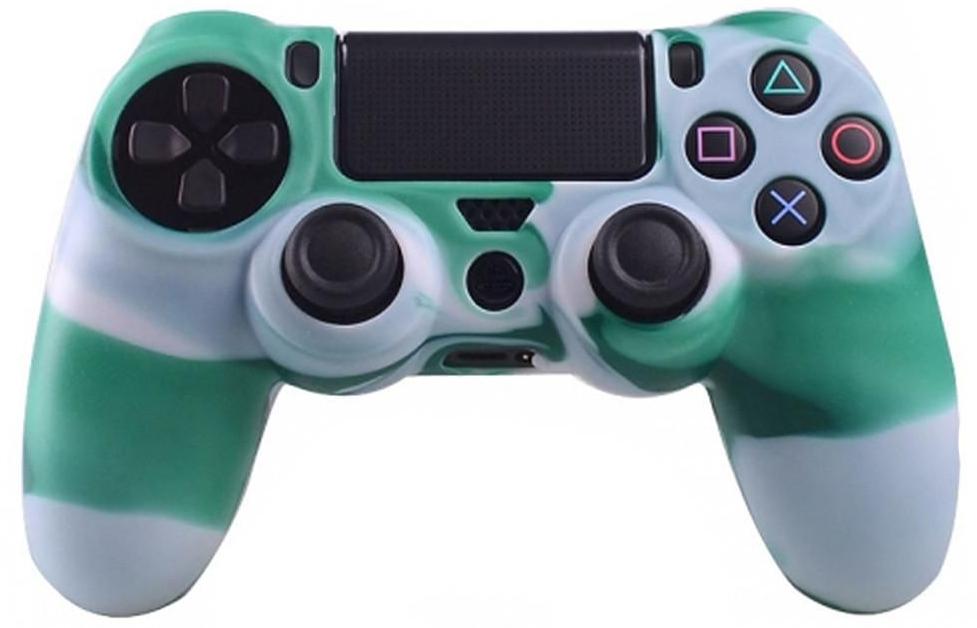 Чехол для геймпада NoBrand Silicon Case Green Camouflage для Playstation 4