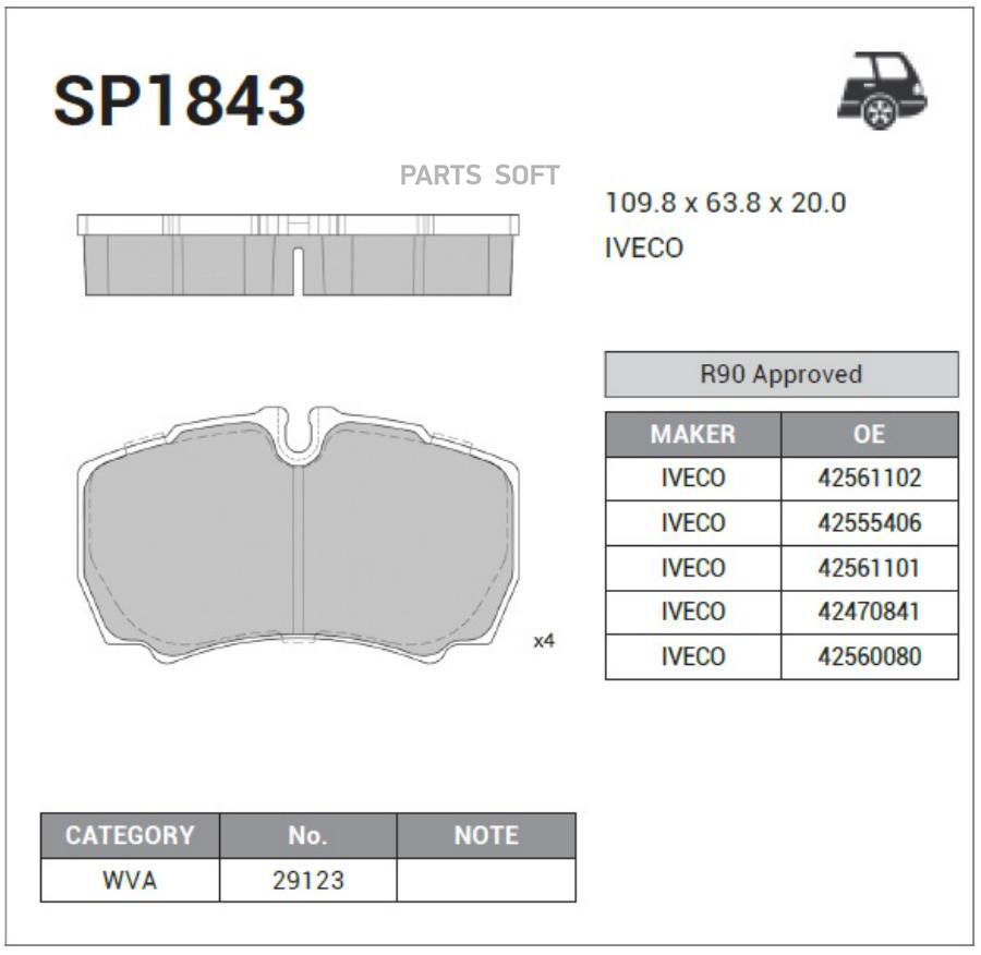 

Тормозные колодки Sangsin brake SP1843