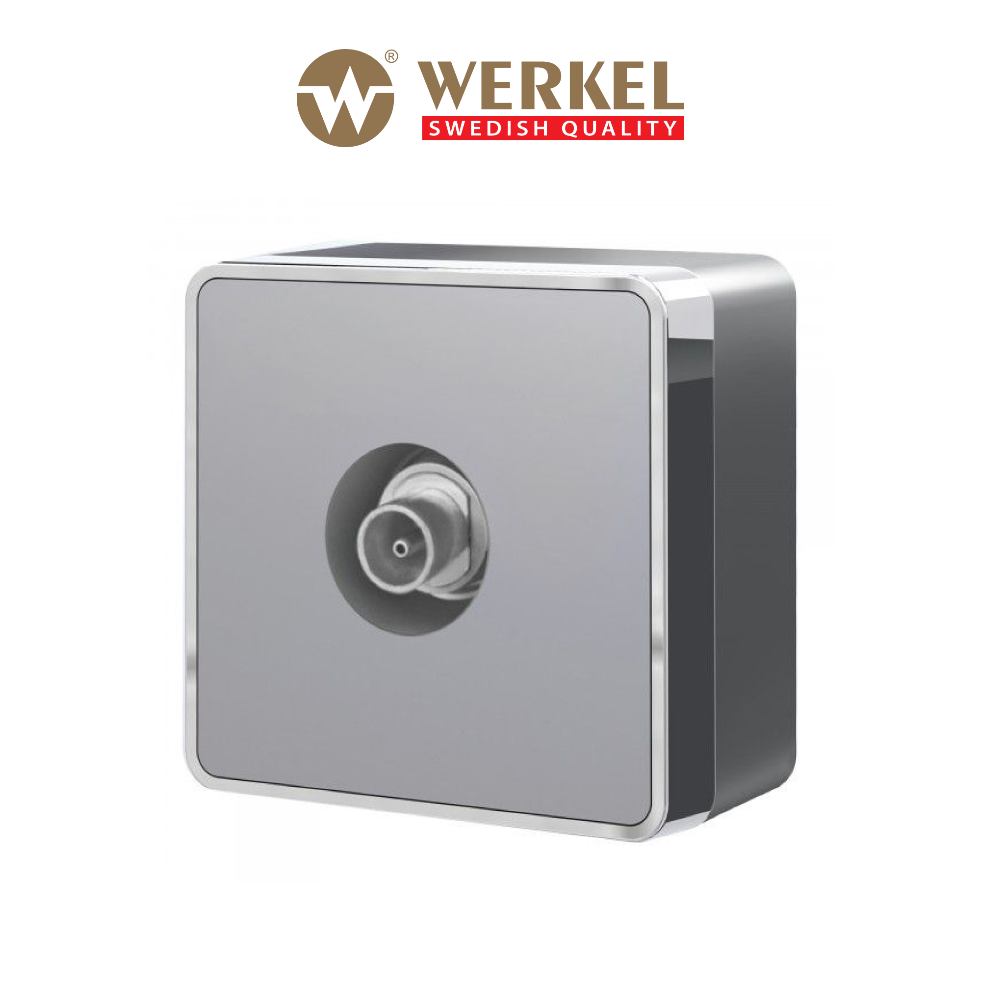 Накладная ТВ розетка оконечная Werkel Gallant W5083006 серебряный