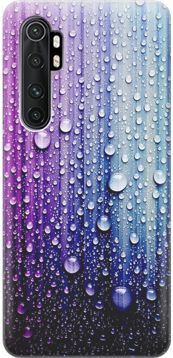 

Чехол на Xiaomi Mi Note 10 Lite "Капли на голубом", Голубой;фиолетовый, 1600