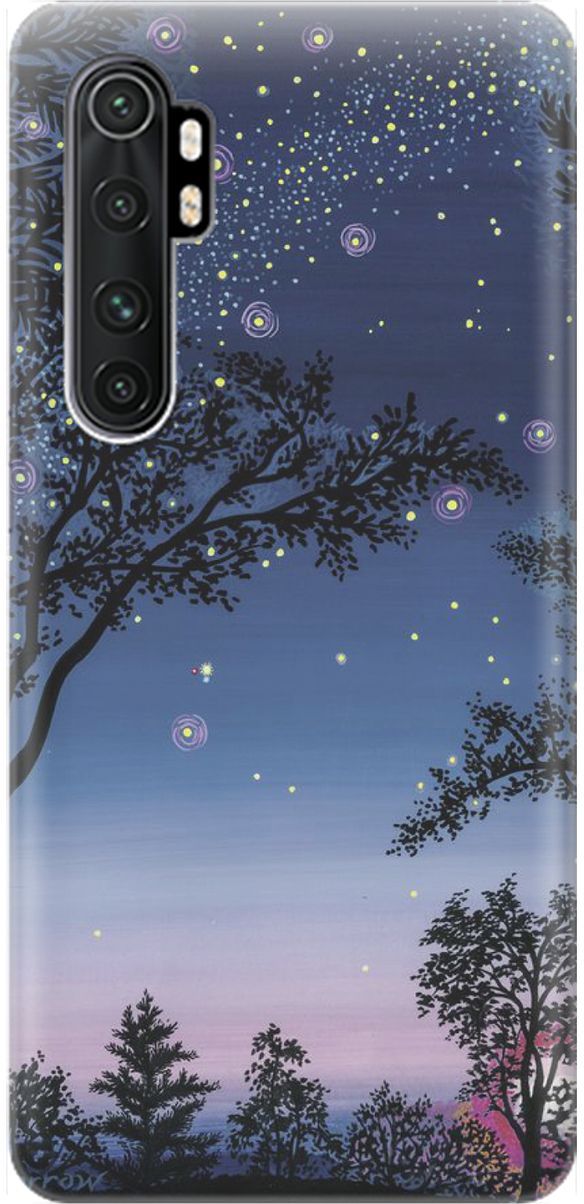 

Чехол на Xiaomi Mi Note 10 Lite "Деревья и звезды", Синий;голубой, 1600