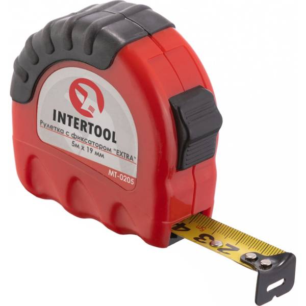 Рулетка с фиксатором INTERTOOL EXTRA 5 м х 19 мм MT-0205