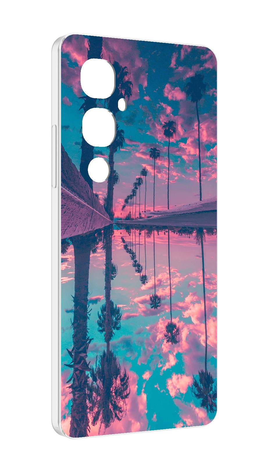 

Чехол MyPads отражение-пальм для Tecno Pova 4 Pro, Прозрачный, Tocco