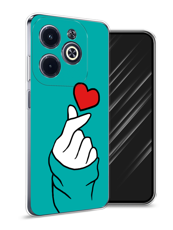 

Чехол Awog на Infinix Hot 40i "Маленькое сердечко", Голубой;белый;красный, 3105450-1