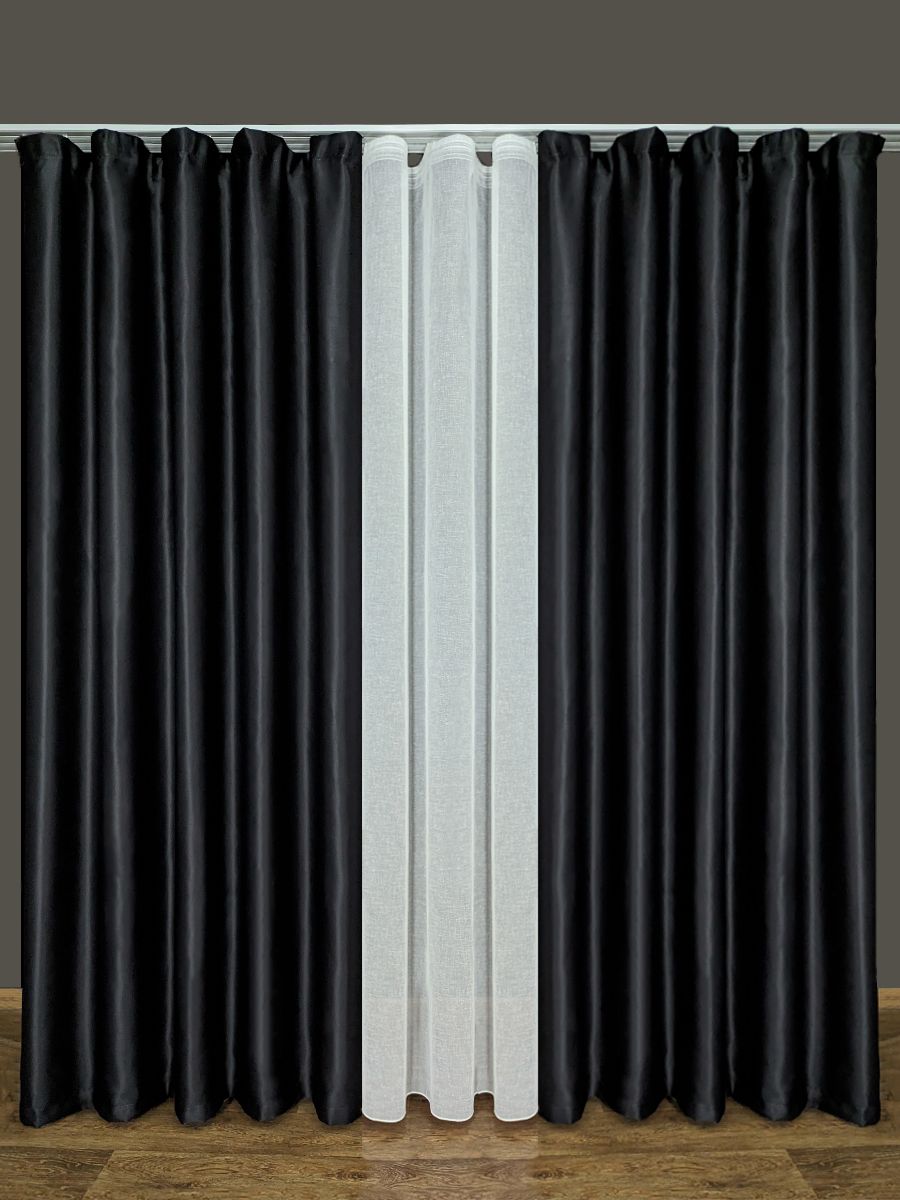 

Штора A&H 150x230 см на шторной ленте, BLACK-1