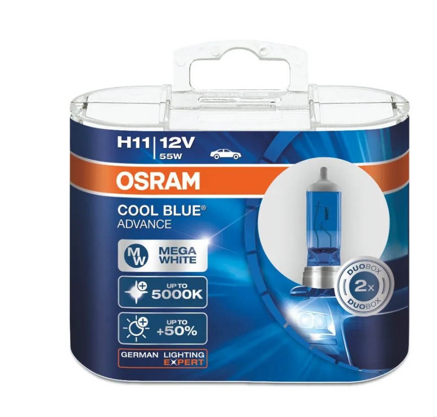 фото Лампа автомобильная osram 62211cba h11 12v +50% cool blue 5000k