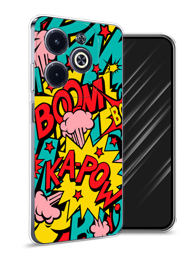 

Чехол Awog на Infinix Hot 40i "Постер pop art", Бирюзовый;желтый;красный, 3105450-1