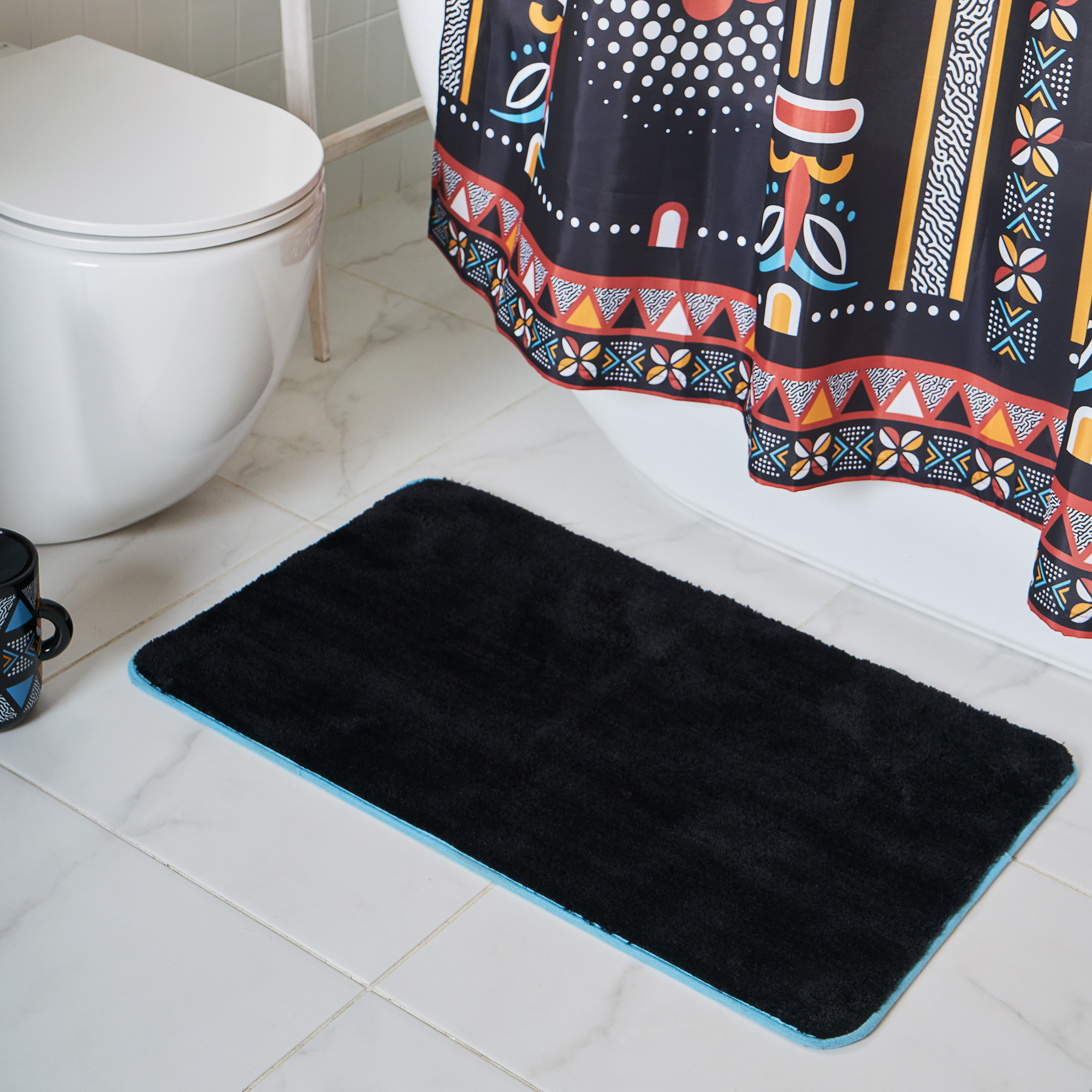 Мягкий коврик Bantu для ванной комнаты 50х80 см., цвет черный