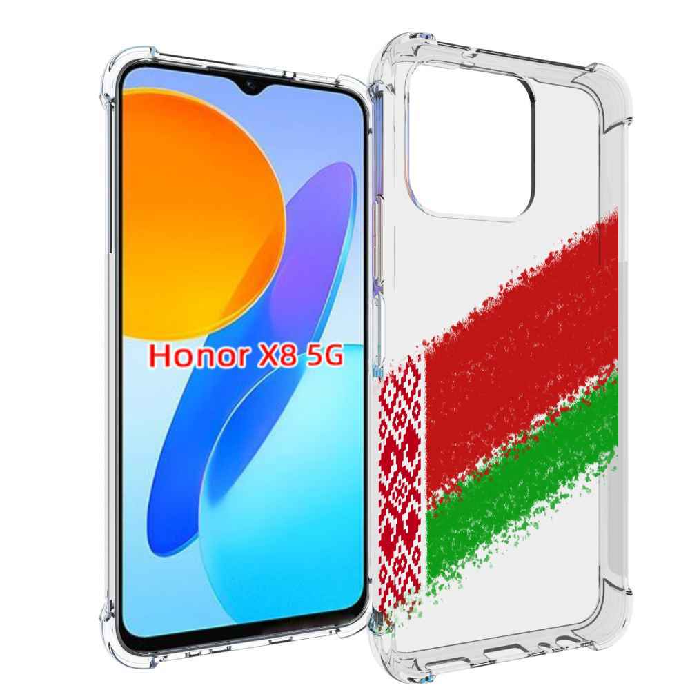 

Чехол MyPads флаг Белорусии мужской для Honor X8 5G, Прозрачный, Tocco