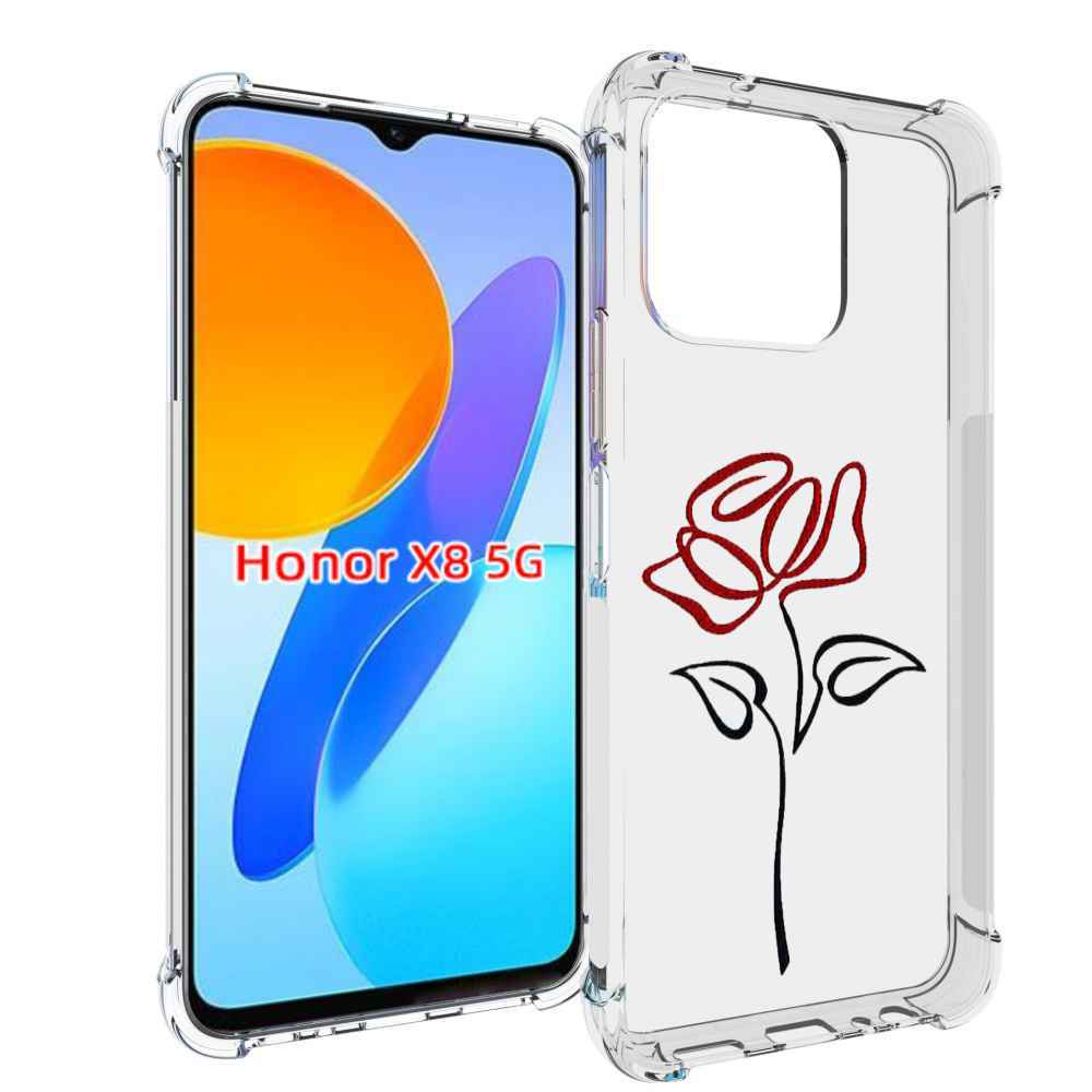 

Чехол MyPads цветок в одну линию для Honor X8 5G, Прозрачный, Tocco