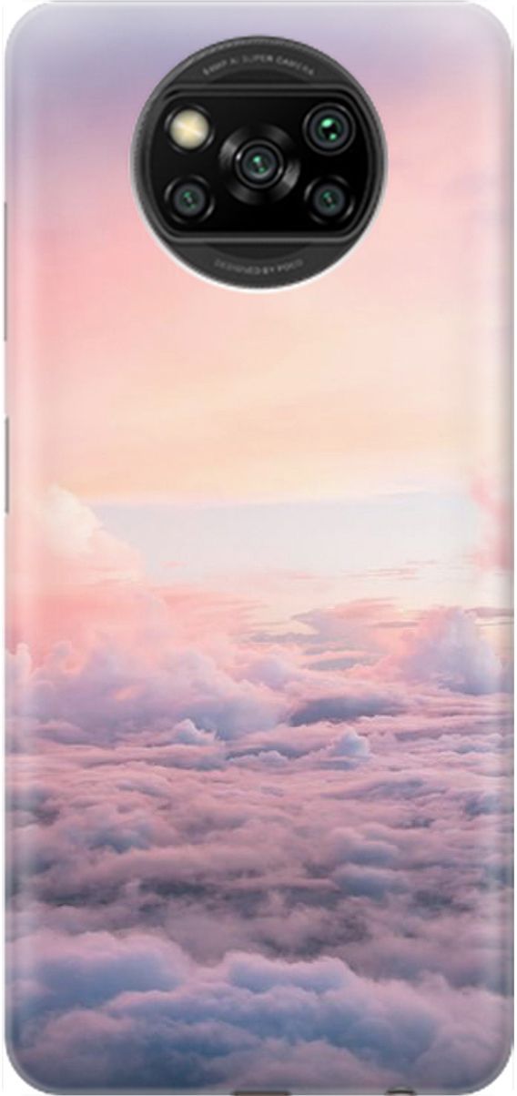 

Чехол на Xiaomi Poco X3 "Высоко над облаками", Фиолетовый;розовый, 1604